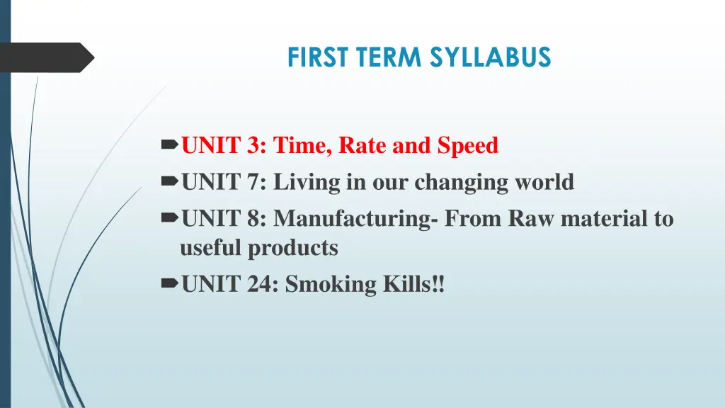 first term syllabus