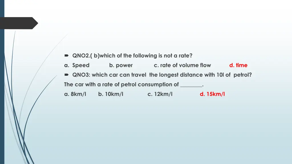 qno2 b which of the following is not a rate