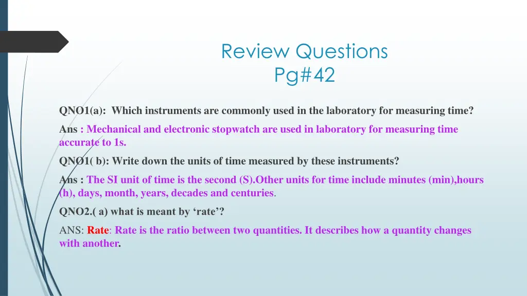 review questions pg 42