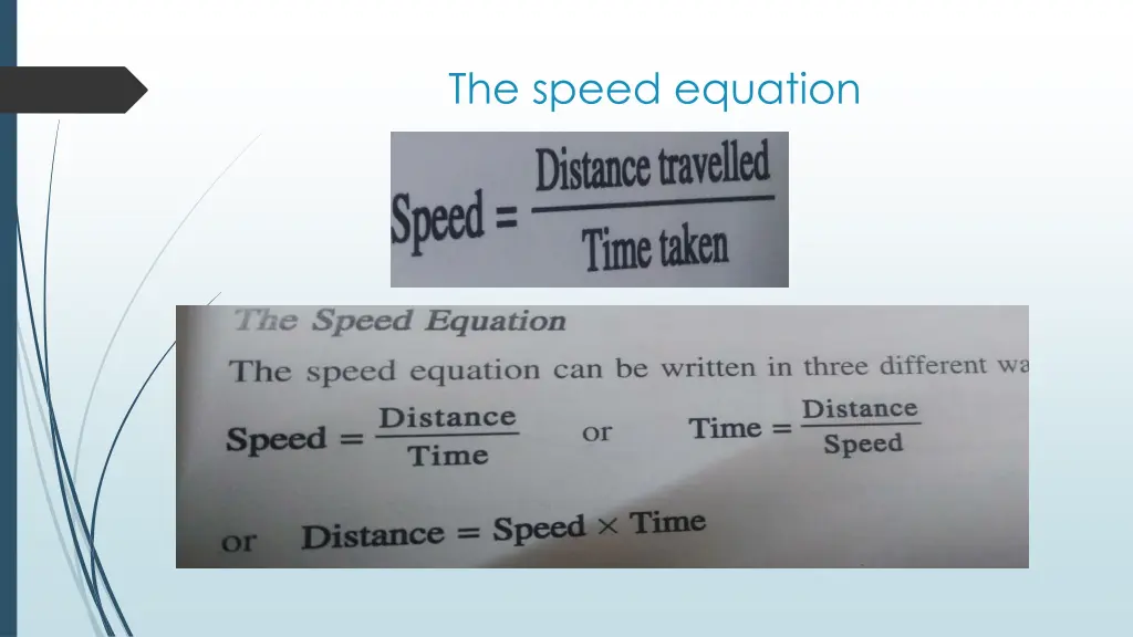 the speed equation