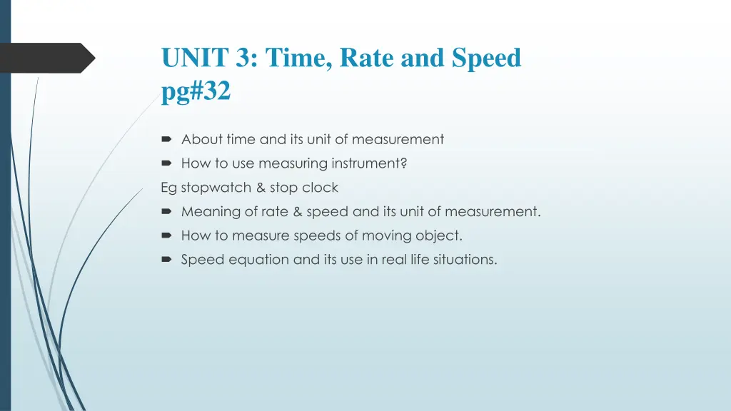 unit 3 time rate and speed pg 32