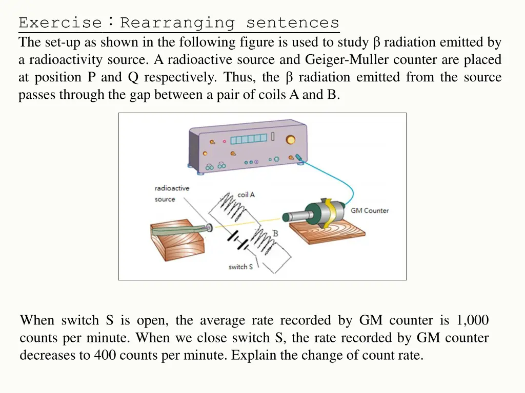 exercise rearranging sentences