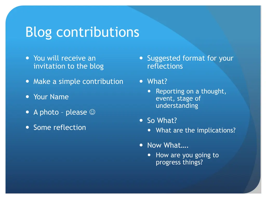 blog contributions