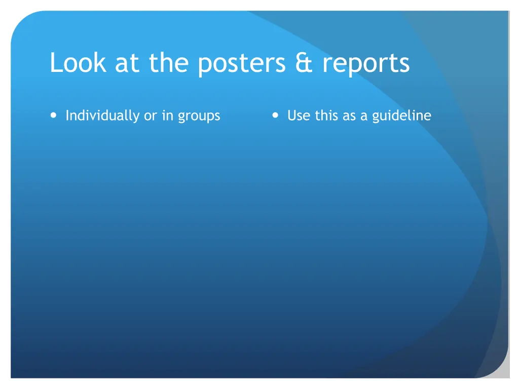 look at the posters reports