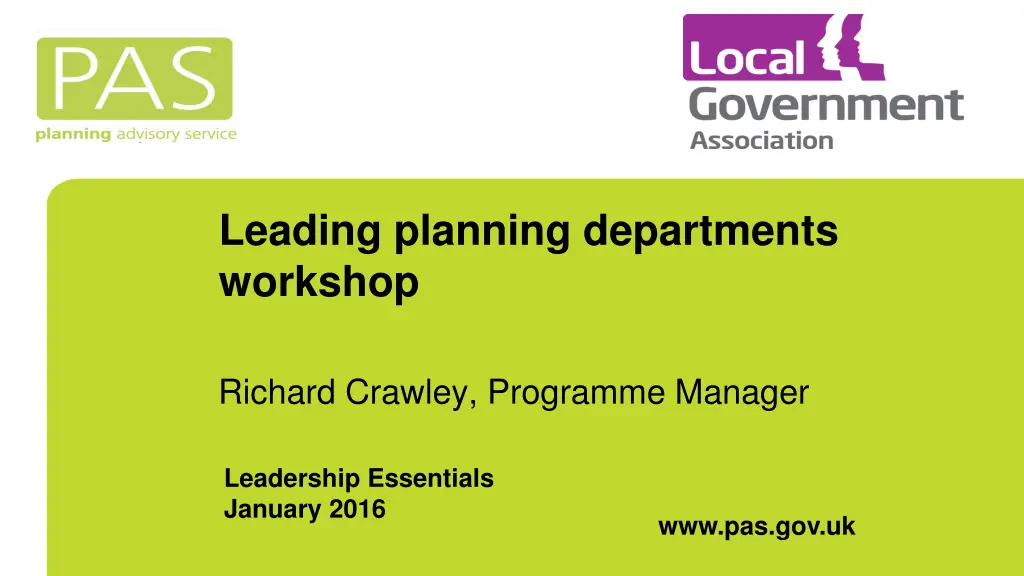 leading planning departments workshop