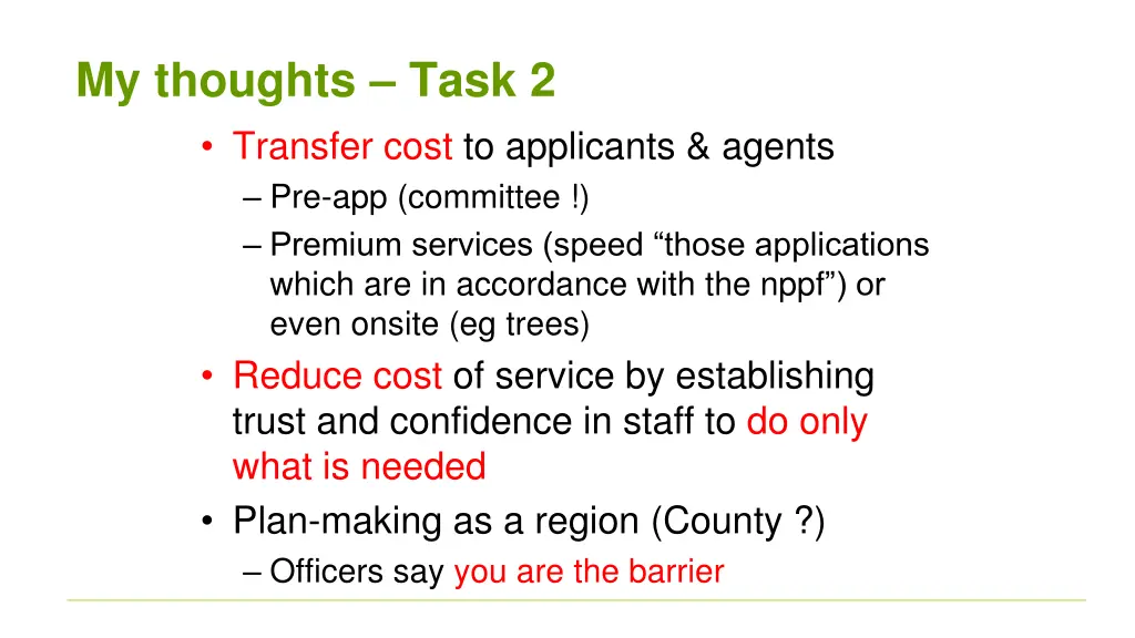 my thoughts task 2 transfer cost to applicants