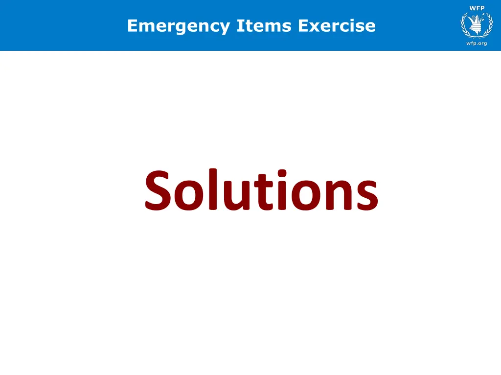 emergency items exercise 1