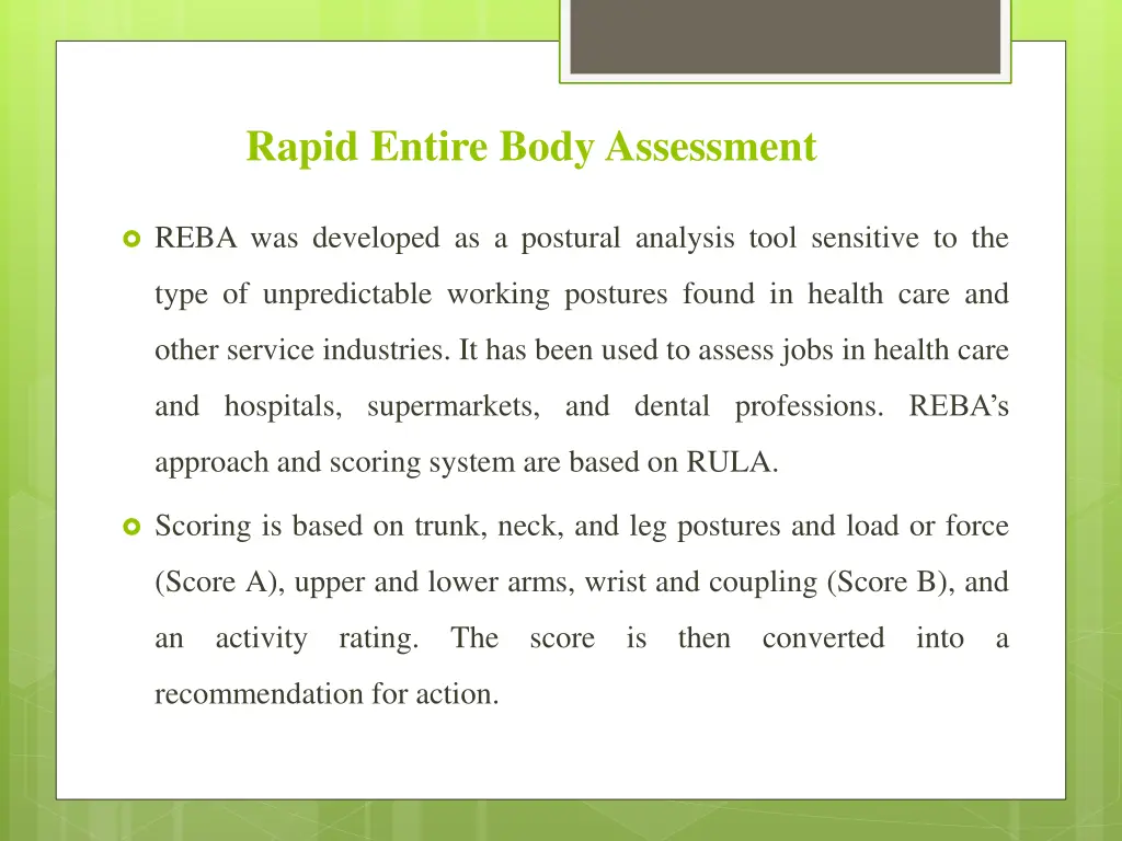 rapid entire body assessment