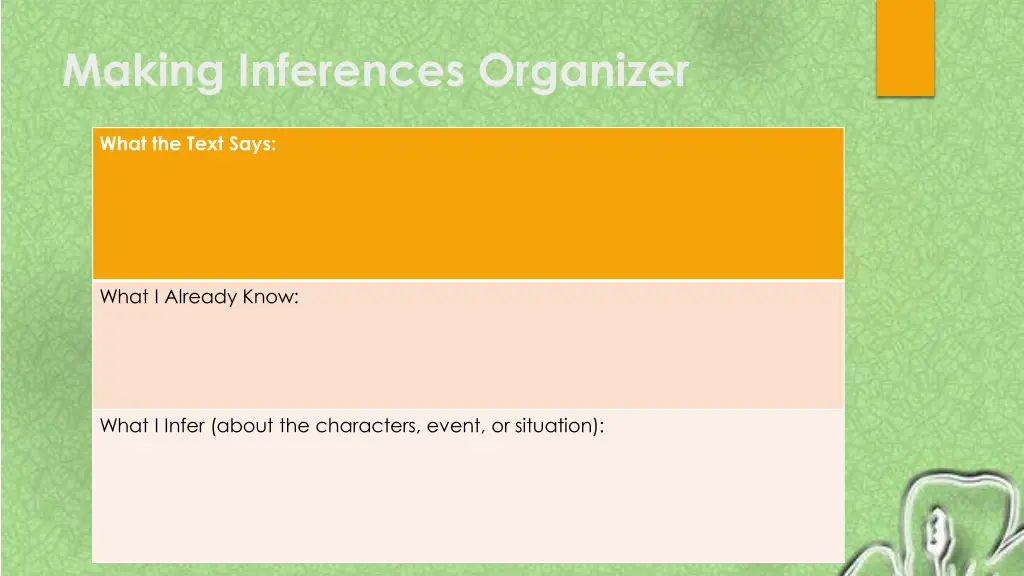 making inferences organizer