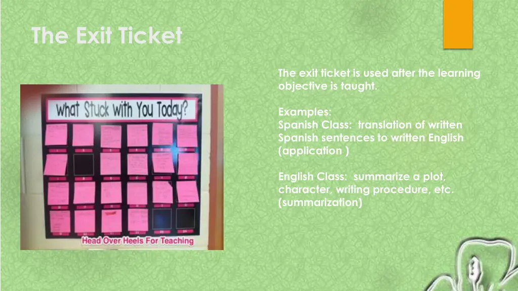 the exit ticket