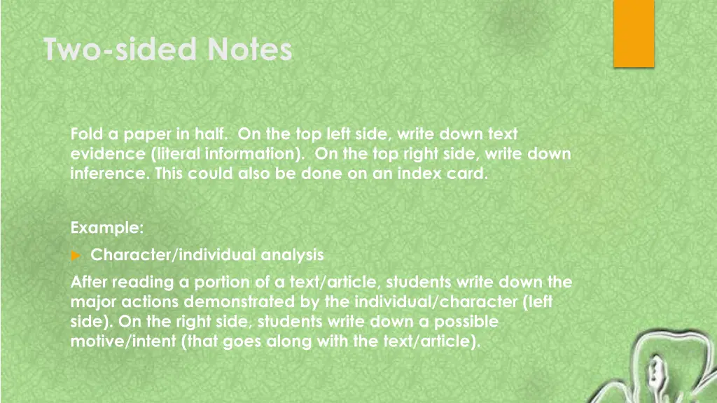 two sided notes