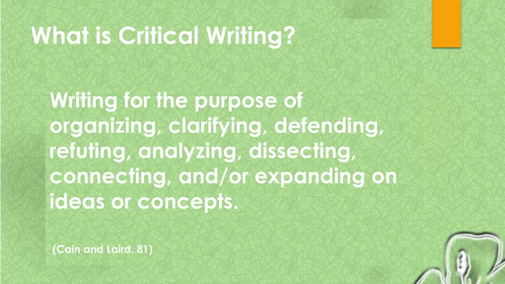 what is critical writing