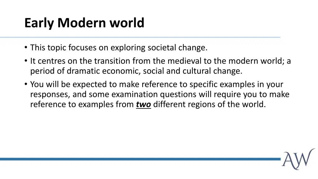 early modern world