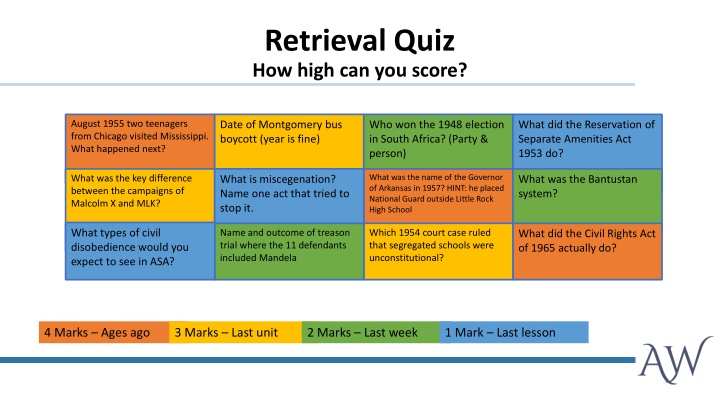 retrieval quiz how high can you score