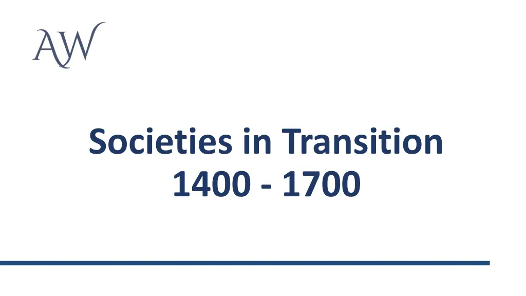 societies in transition 1400 1700