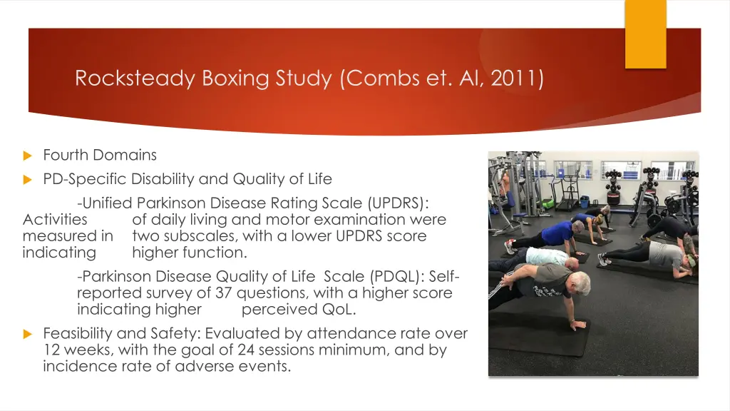 rocksteady boxing study combs et al 2011 2