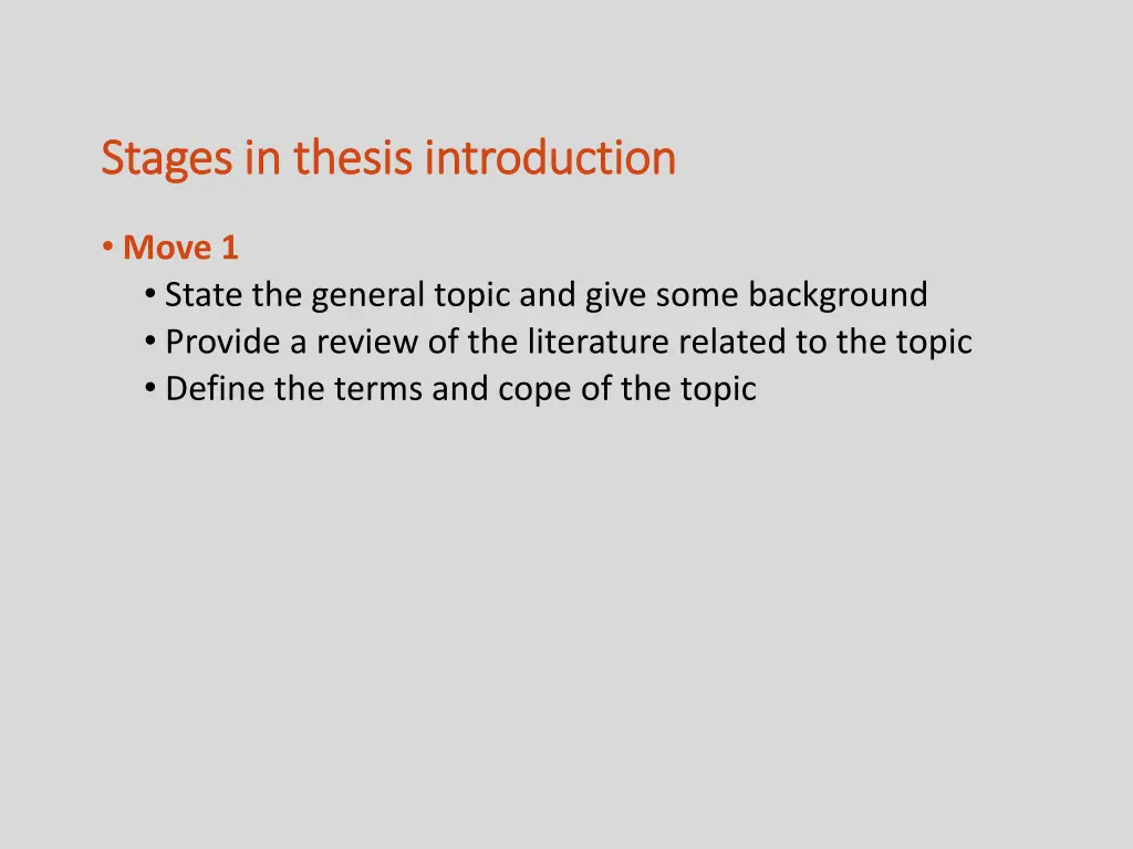 stages in thesis introduction stages in thesis