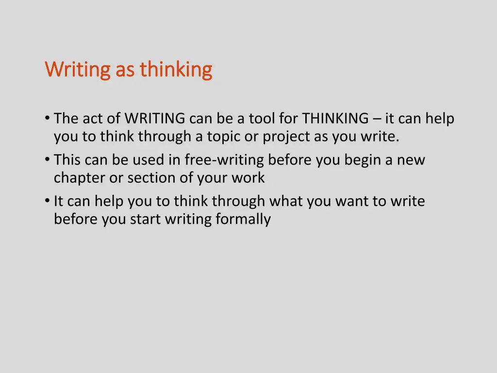 writing as thinking writing as thinking 2