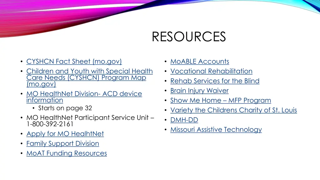 resources