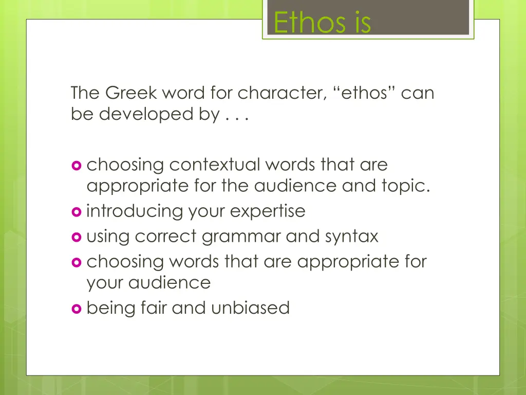 ethos is 2