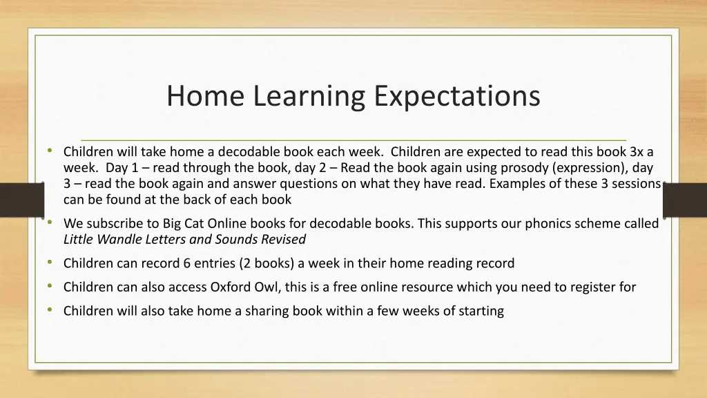 home learning expectations 1