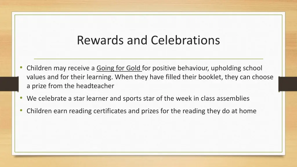 rewards and celebrations