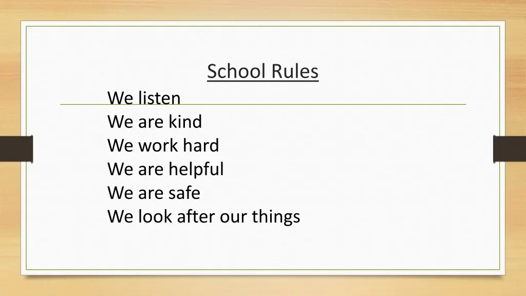 school rules