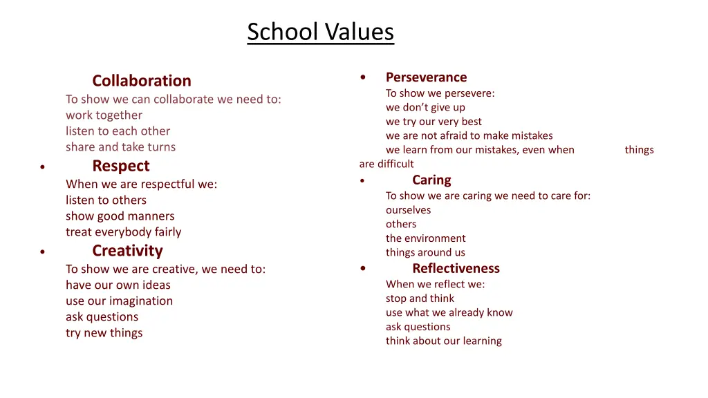 school values