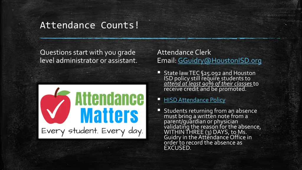 attendance counts