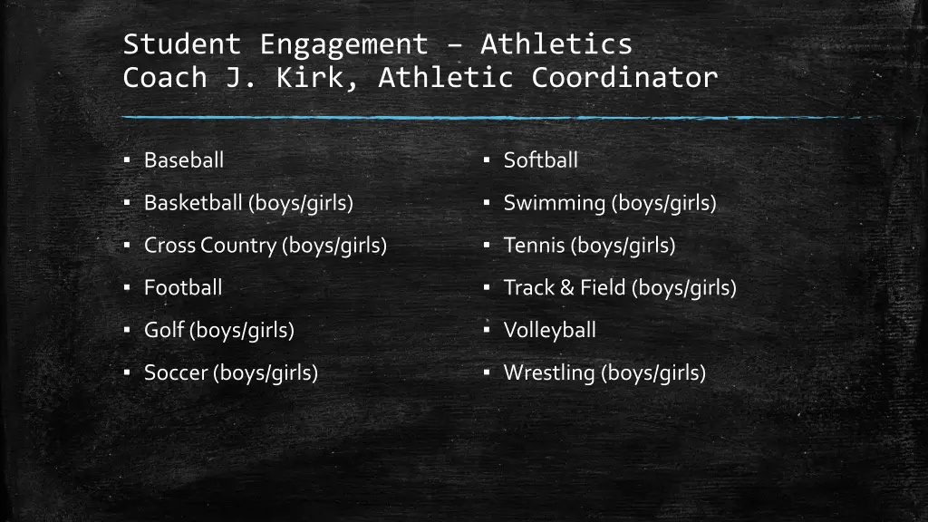 student engagement athletics coach j kirk