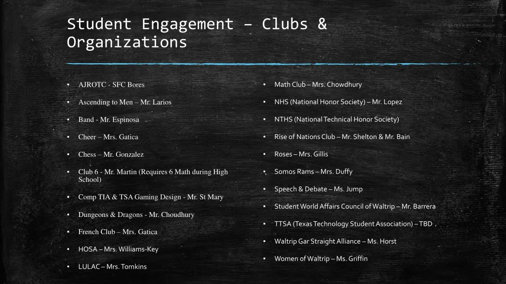 student engagement clubs organizations