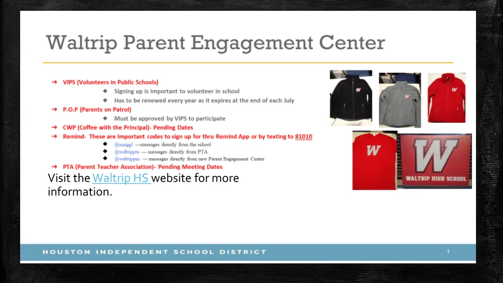 visit the waltrip hs website for more information