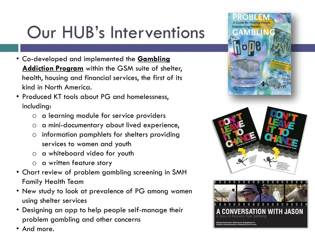 our hub s interventions