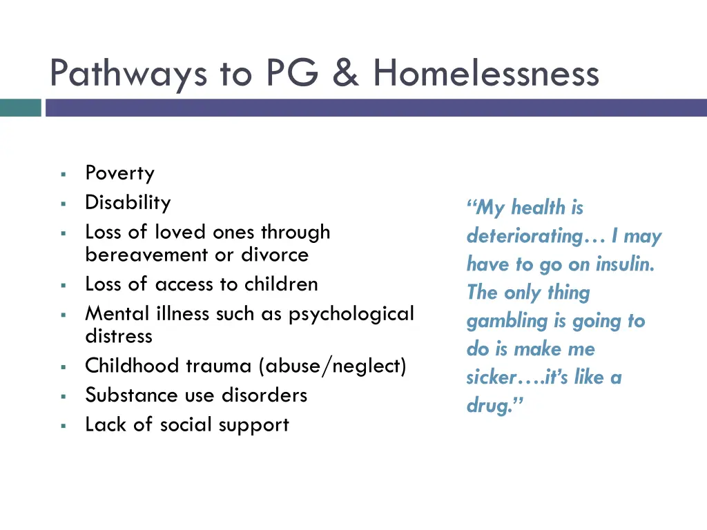 pathways to pg homelessness