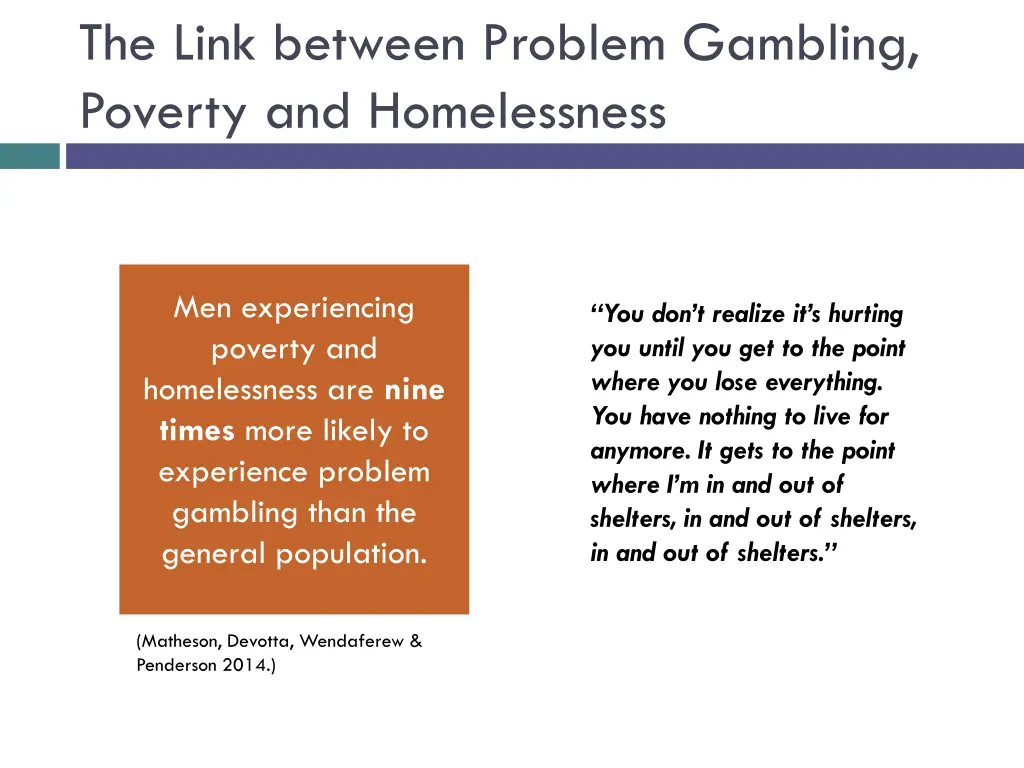 the link between problem gambling poverty