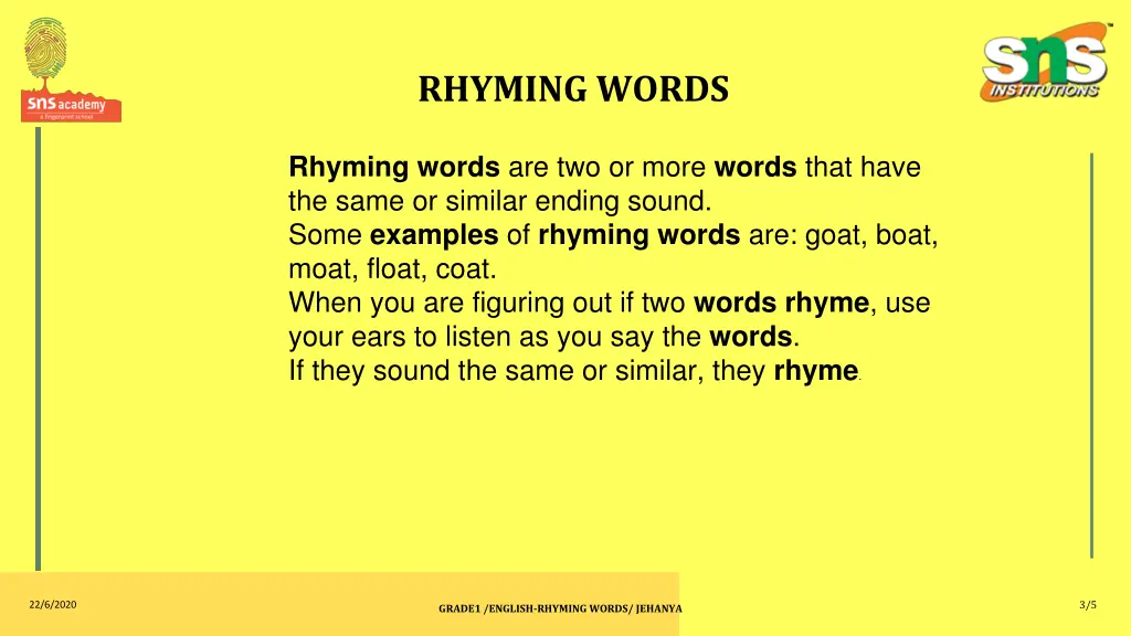 rhyming words