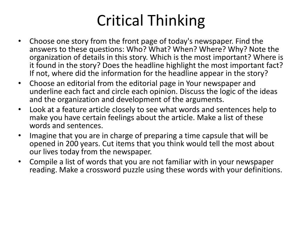 critical thinking