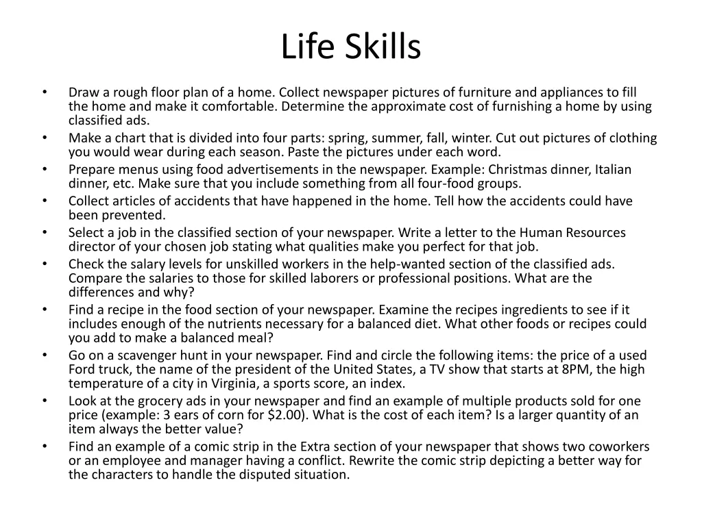 life skills