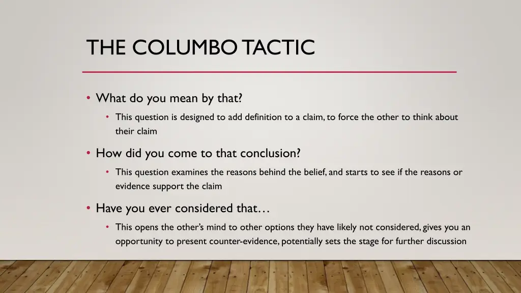 the columbotactic