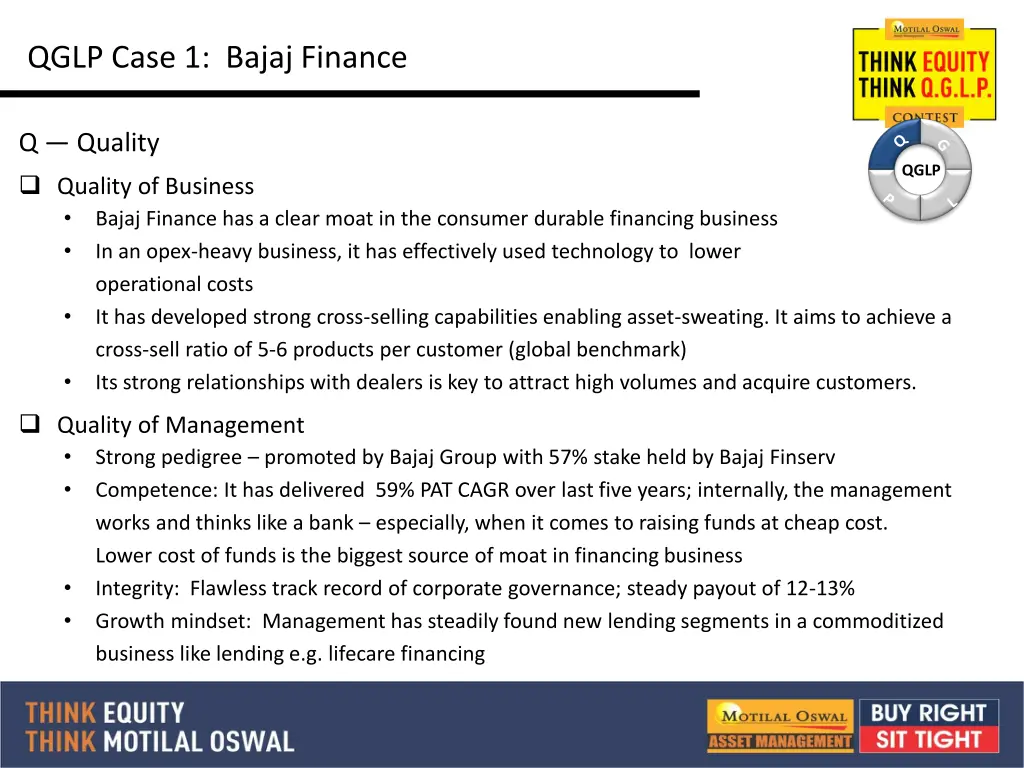 qglp case 1 bajaj finance