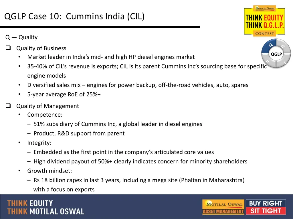 qglp case 10 cummins india cil