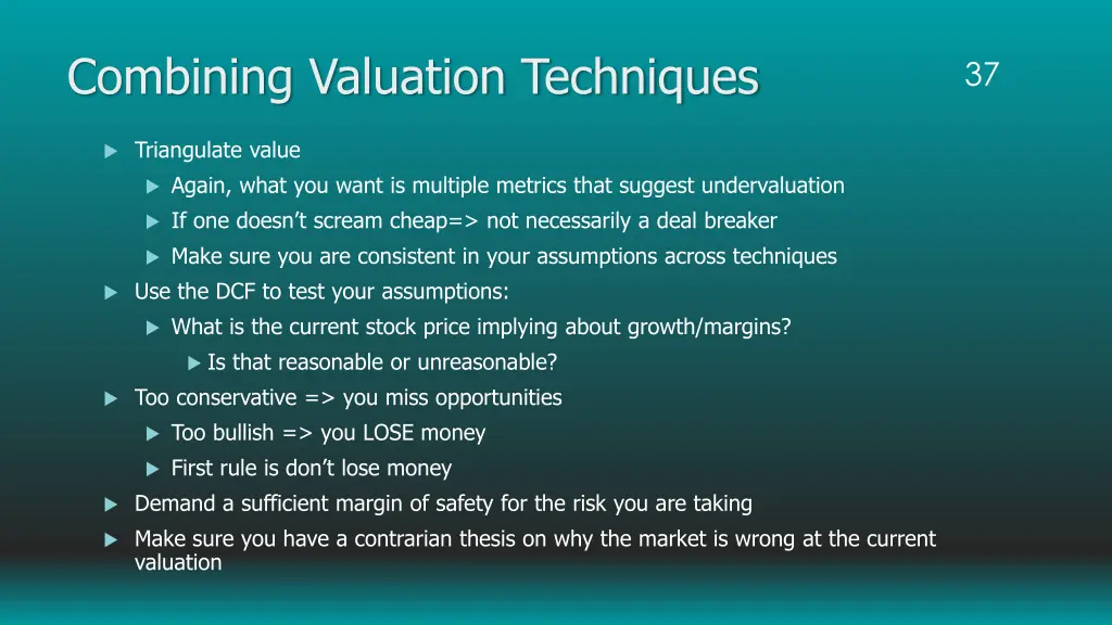 combining valuation techniques