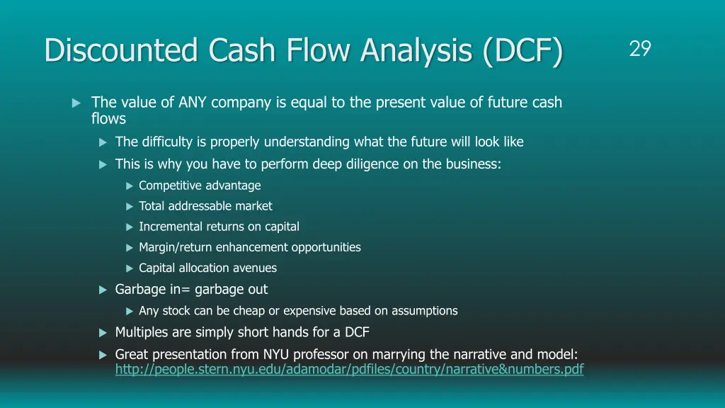 discounted cash flow analysis dcf