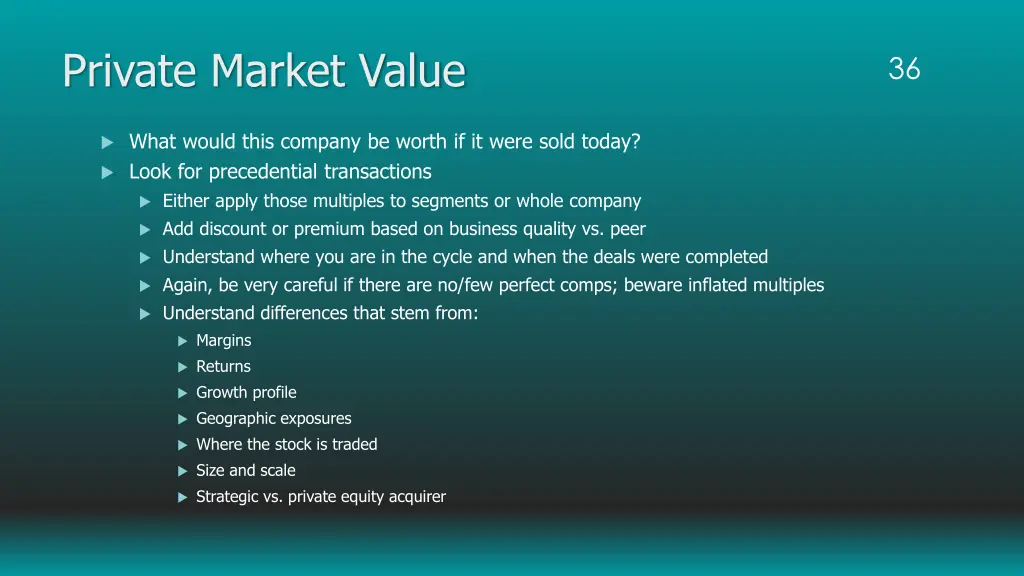 private market value