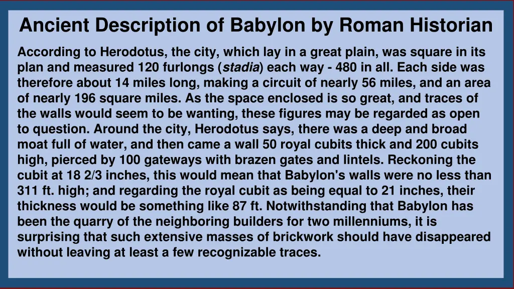 ancient description of babylon by roman historian