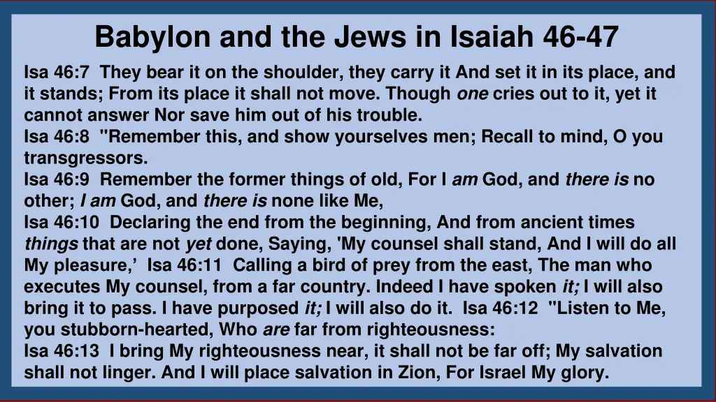 babylon and the jews in isaiah 46 47 1