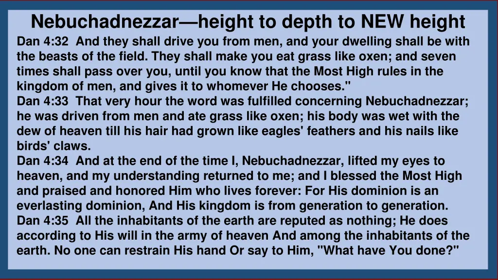 nebuchadnezzar height to depth to new height 5