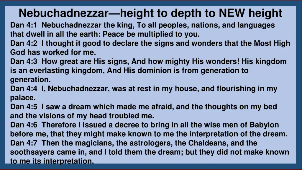 nebuchadnezzar height to depth to new height