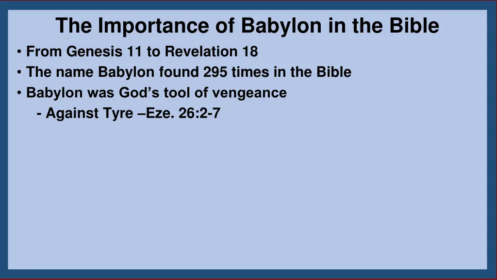 the importance of babylon in the bible