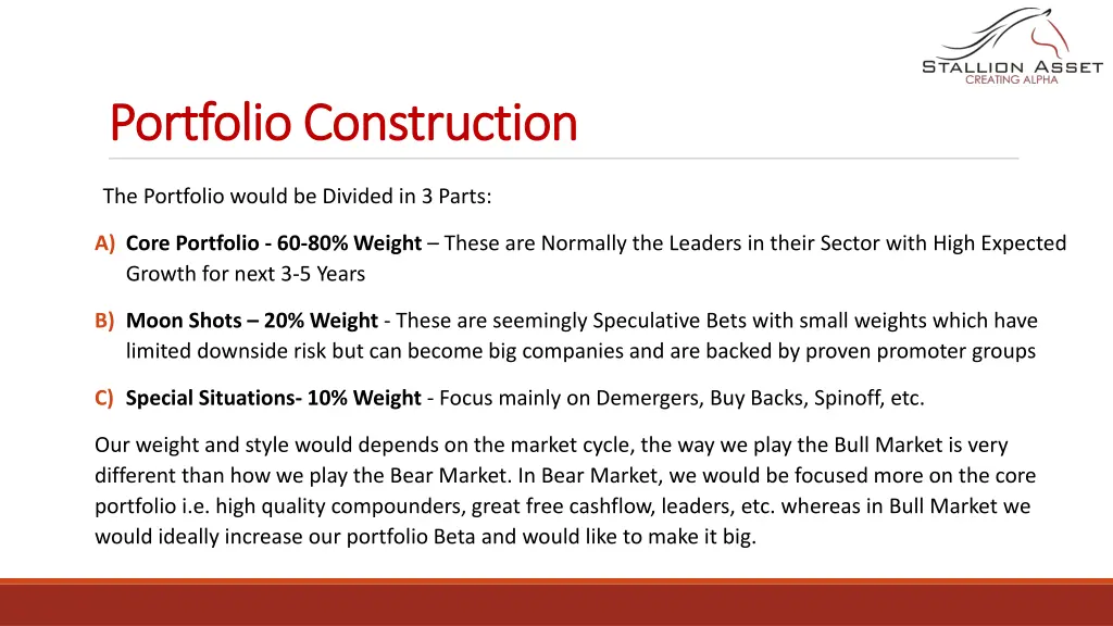 portfolio construction portfolio construction